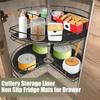 2Pcs Shelf Liner Circle Kitchen Liners Non Adhesive Cabinet Drawer Mats Non Slip Fridge Liners for Pantry Sink Storage Cupboard