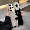 Artistic Embracing Black Cat Phone Case for Samsung Galaxy A55 A56 A16 A26 A36 A54 A14 A24 A34 S25 S24 Shell Silicone Back Cover