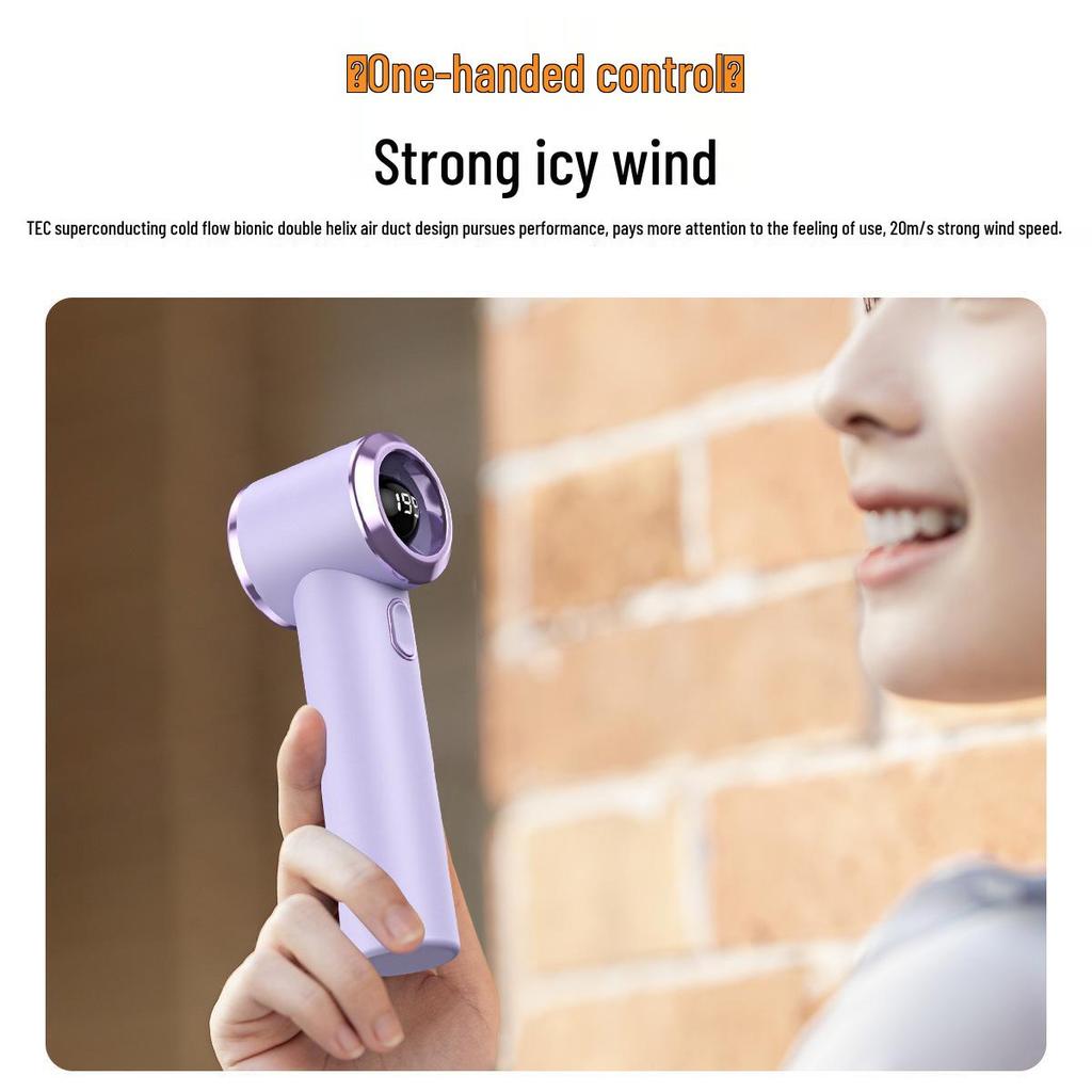 New Arrival T236 Handheld Mini Fan with USB Charging, High-Speed Turbo, 199 Speed Settings