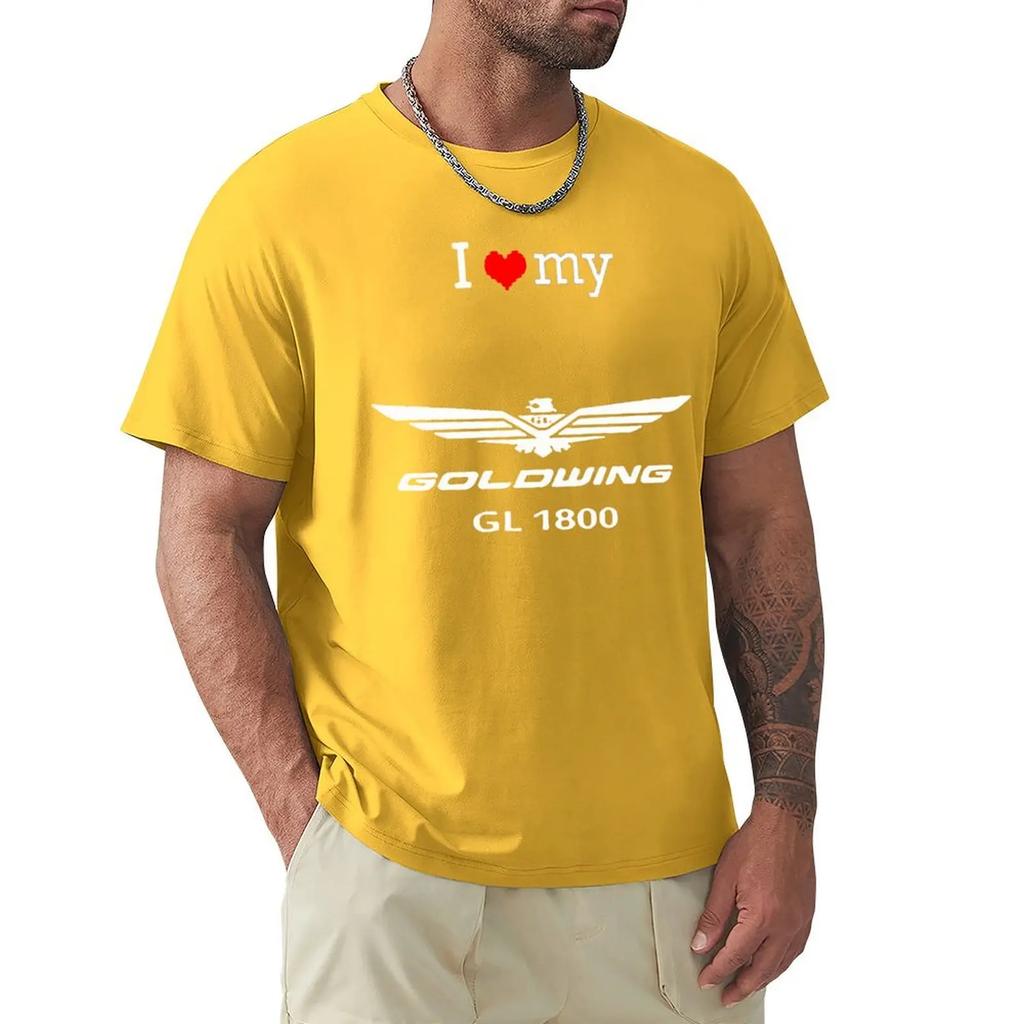 Винтажные футболки Stijl Korte Mouw Grappige Komisch Nieuwe, футболка Personnalise Goldwing 1800 Homme Moto Mannen Maat