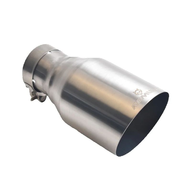 RE Exhaust nozzle 304 stainless steel silvery brushed single tube car exhaust nozzle 2.5 inches 4.5 inches car exhaust nozzle