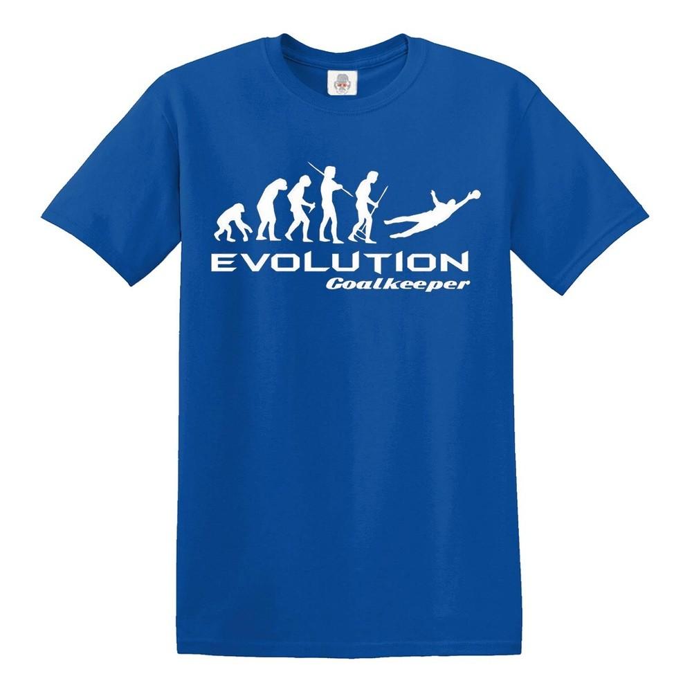 Evolution of goal keeper tshirt funny mens football goals retro top tee