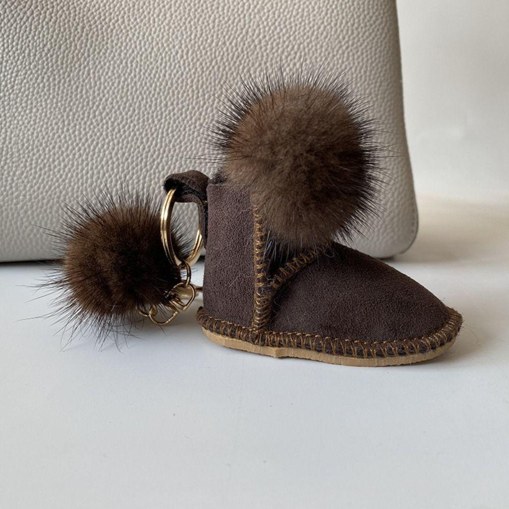 Зимние сапоги из норки, кукольная подвеска в форме туфель, брелок для ключей в виде мини-ботинка, украшение для ключей