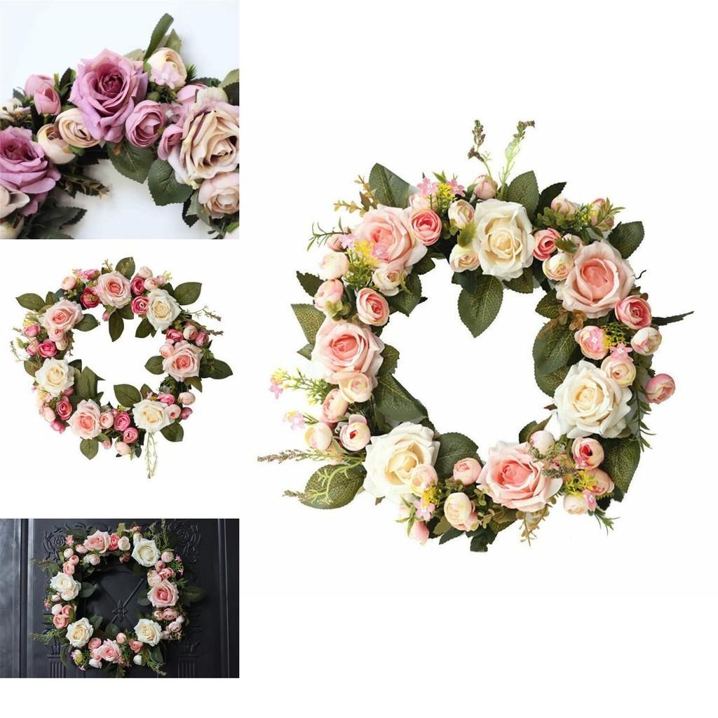 Elegant Peony Rose Flower Wreath For Stylish Wedding And Home Door Decor