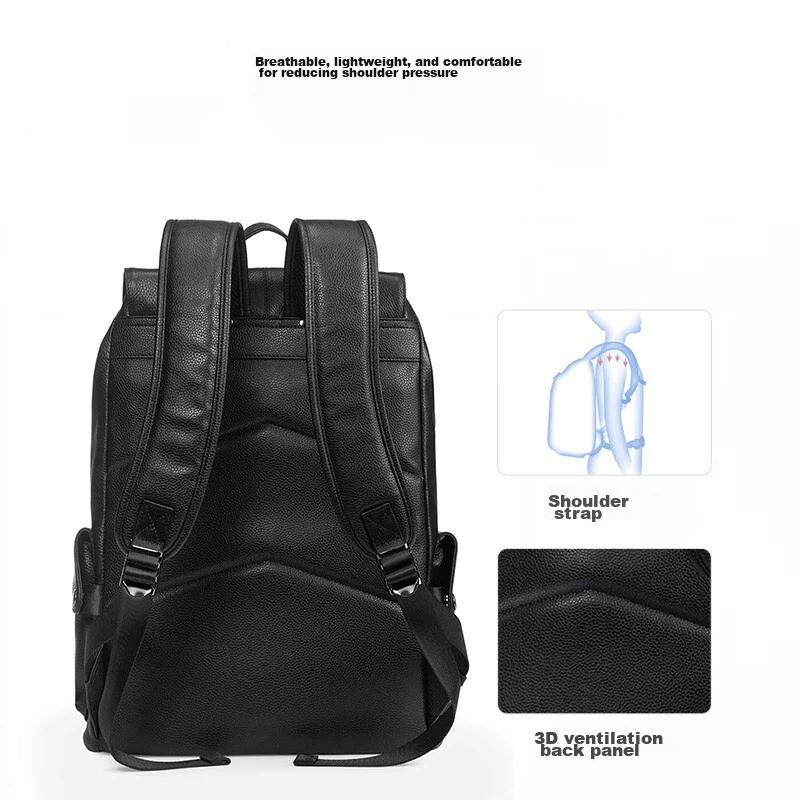 Herder Men's Travel Backpack, Top-Grain Leather, Business Backpack, Laptop Bag