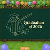 2D flat poster party banner green 2026 graduation season graduation party event decoration polyester fiber