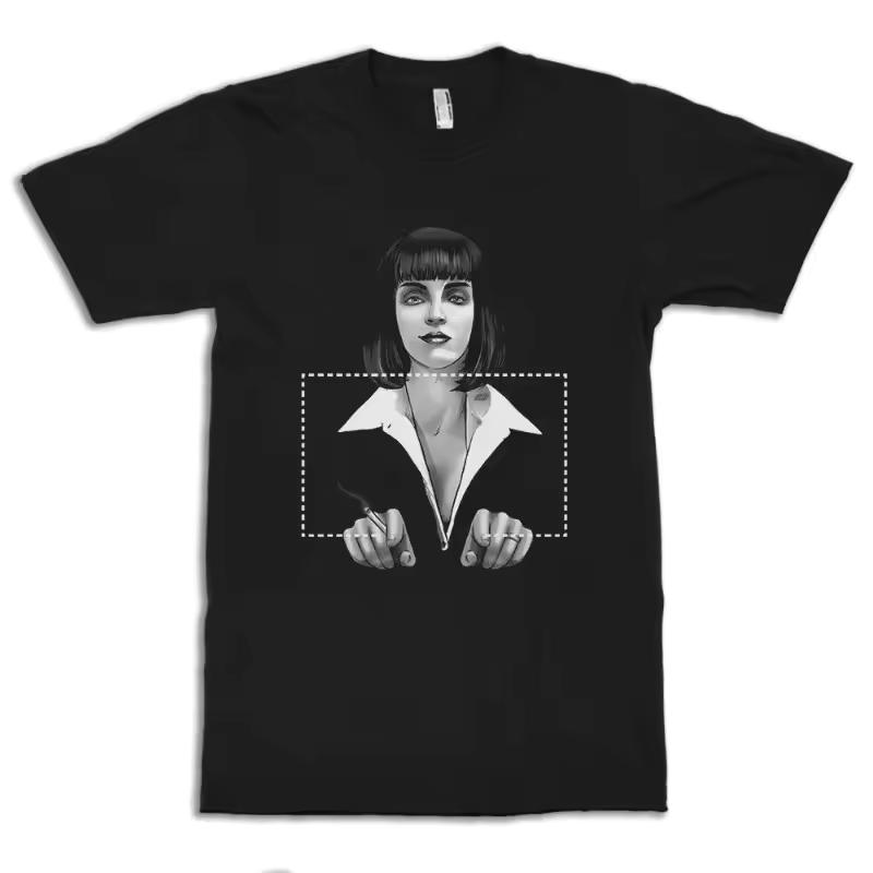 Mia Wallace's "Pulp Fiction" T shirt, Quentin Tarantino T shirt Men's T shirt Summer New Casual Fashion Unisex