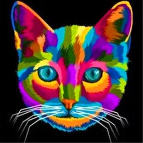 5D DIY Алмазная вышивка Распродажа Набор для алмазной живописи животных Кошка Фотографии стразами Полный мозаичный декор для дома