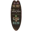 Retro Wooden Surfboard Beach House Decorative Plaque Wooden Sign with Ocean Theme for Home and Office Decoration