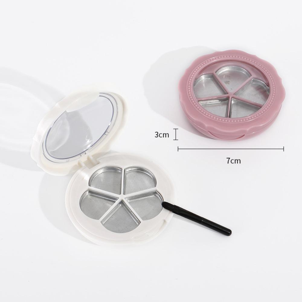 Flower Shape Empty Eyeshadow Case with Mirror Lipstick Box Cute Cosmetic Sample Container Outdoor