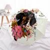 1pc Floral Dachshund with Butterflies Umbrella with Plastic Handle,Suitable for All Seasons Home Travel Outdoor UmbrellaDD1771
