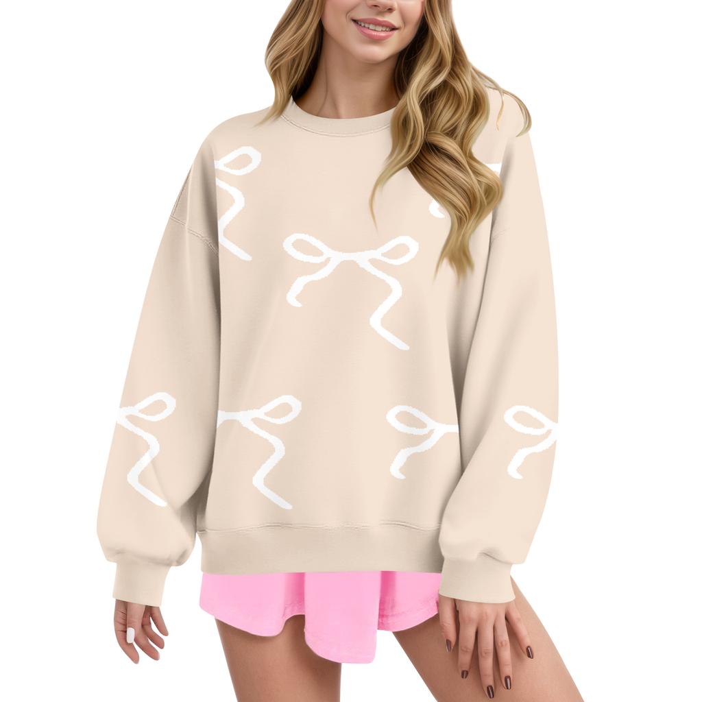 Women  Tops Women's Long Sleeve Sweatshirt Casual Crewneck Loose Fit Pollover Fleece Tops