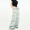 Men's American-Style Retro Wide-Leg Cargo Jeans – Spring & Autumn Niche Fashion