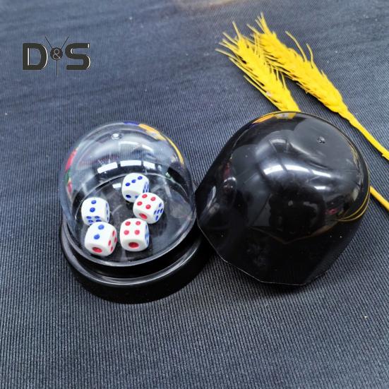 1 Set Dice Cup with Clear Cover Base 5 Dot Dice Manual Shaker Cup Adults Family Night Bar Party Gambling Drinking Board Game Casino Equipment
