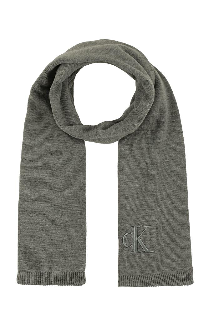 Calvin Klein Knitted Scarf Medium Gray One Size Uni, Heather,