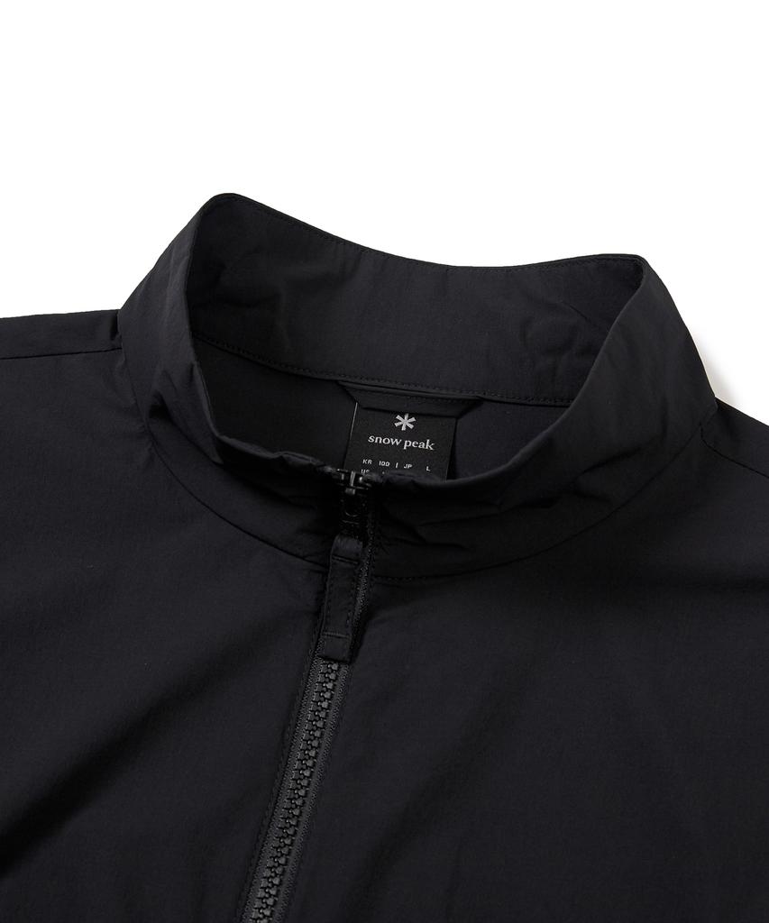 Snowpeak Apparel Тонкая технологичная ветровка с воротником-стойкой, из ткани, Черная (S24Mmswb34)