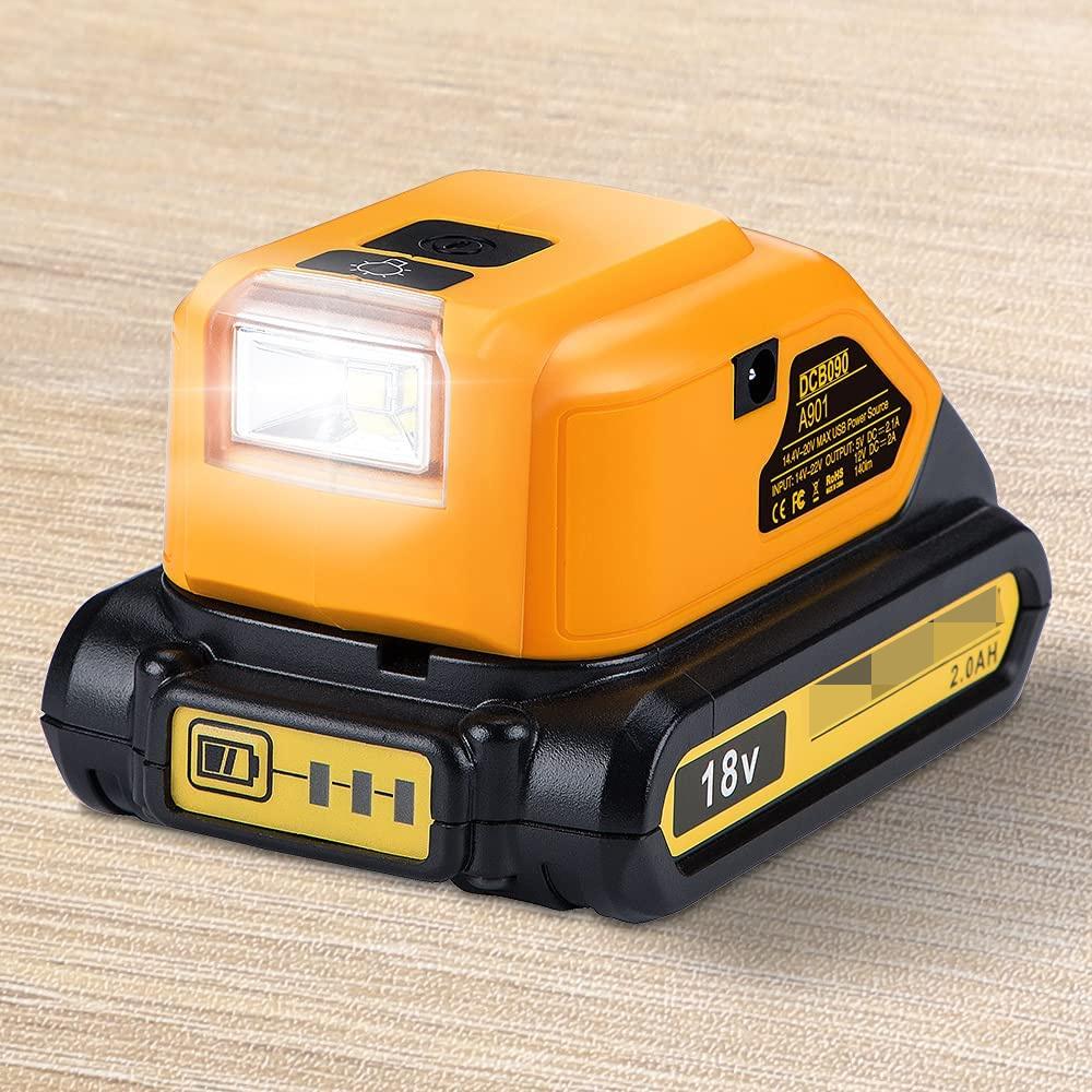 Светодиодный двойной USB-адаптер-зарядное устройство 14,4 В-20 В для литиевых аккумуляторов Dewalt MAX XR