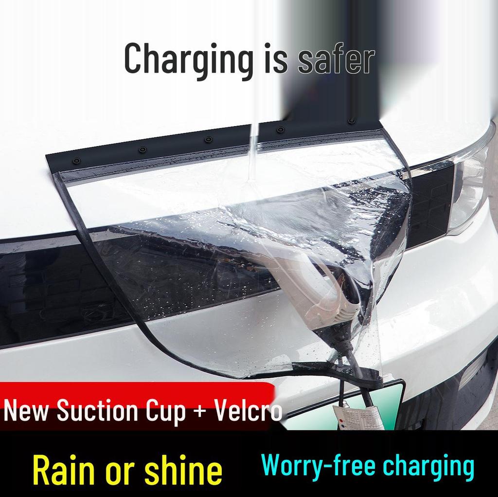 Electric Vehicle Charging Port Waterproof Rain Cover with Suction Cup