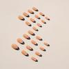 Black Round Tip Decor Almond False Manicure Lightweight and Easy to Stick Fake Nail for Daily and Parties Wearing