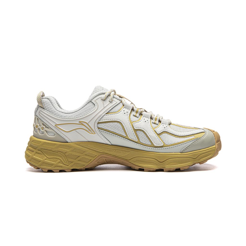 Li Ning Outdoor CF Trail Летние Универсальные Модные Амортизирующие Мягкая Подошва Треккинговые Ботинки Унисекс Треккинговые Ботинки Бело-Березовый-Серый Кокосовый-Хаки AHTV033-18