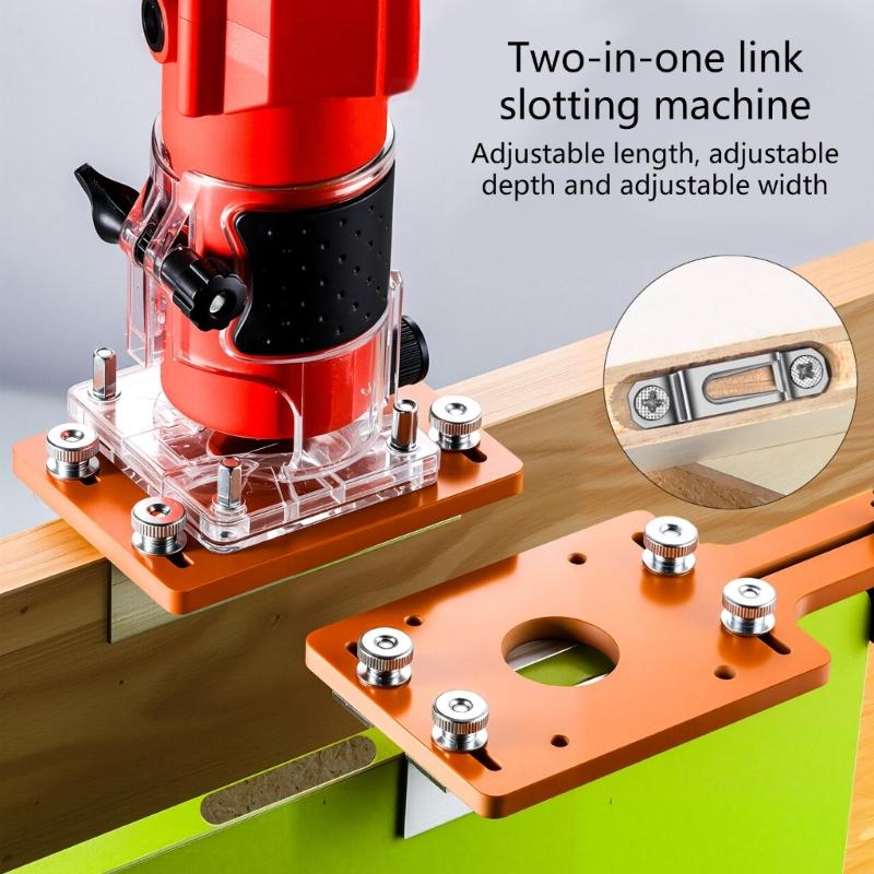 Heavy Duty Router Table Insert Slotting Plate Suitable For Woodworking Benches Precise Aluminum Mounting Bracket Holder