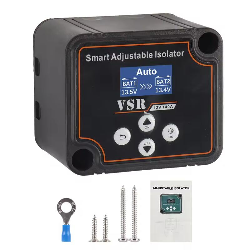 12V 140A Умный изолятор двойного аккумулятора ЖК-дисплей VSR Автомобильное реле Цифровая настройка, чувствительная к напряжению Реле раздельного заряда для кемпера