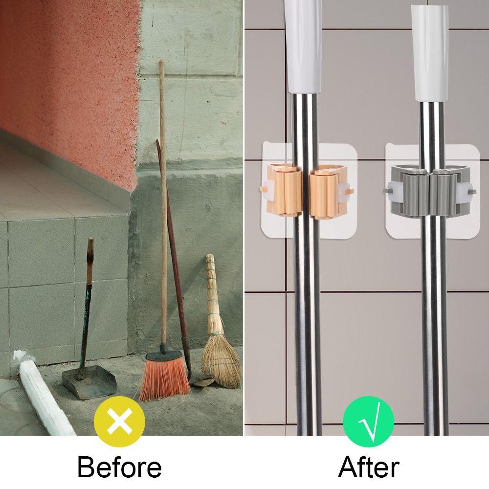 Home Self Adhesive Palm Shape Organizer Mop Holder Wall Mounted Hooks Broom Hanger Mop Clip