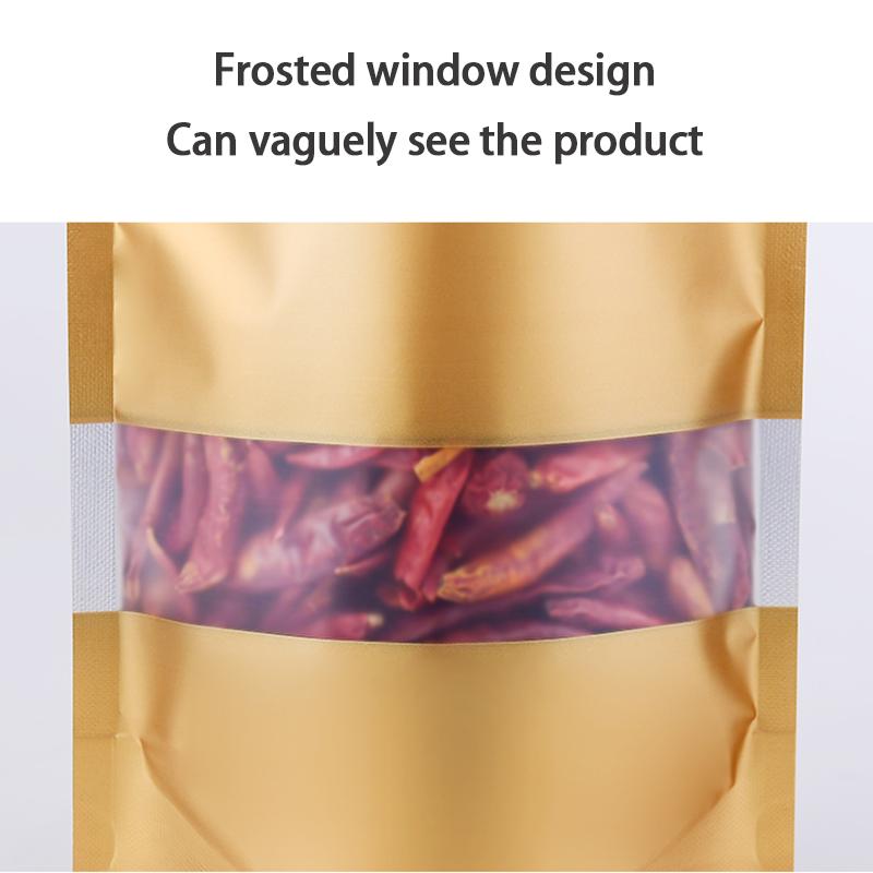 100 шт., самонесущий мешок из алюминиевой фольги с цветным окном, толстый водонепроницаемый герметичный пакет, упаковочный мешок для сухофруктов, закусок