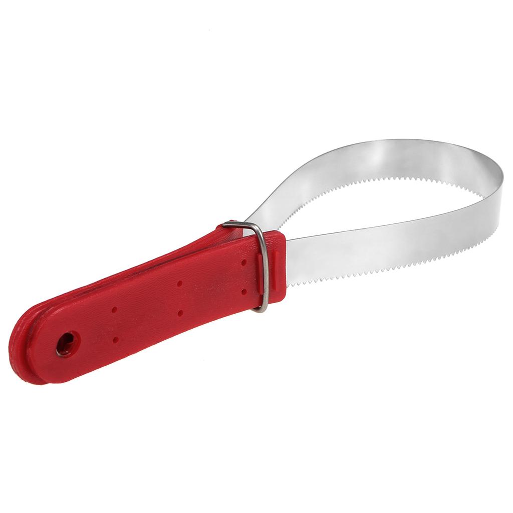 Скребок для пота из нержавеющей стали для лошадей Инструмент для линьки и груминга Лошадиный дешеддер Чистящая петля Удобная рукоятка