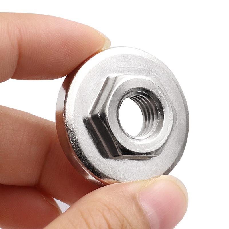 Тип 100 Серебристая угловая шлифмашина Прижимная пластина с модифицированной прижимной крышкой и шестигранной гайкой для инструментов с шлифовальным кругом.