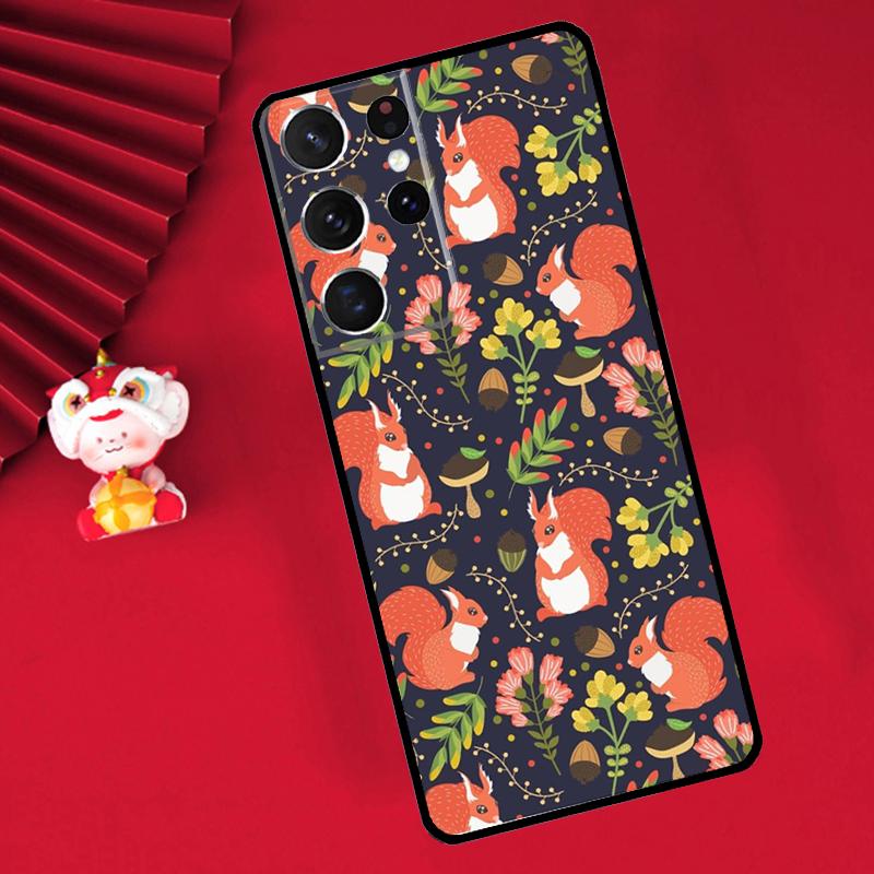 Cartoon Animal Squirrel Case For Samsung Galaxy S24 S26 Ultra S21 S22 S20 S23 S25 Ultra Plus S10 S25 FE Cover Funda