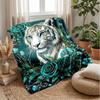 Elegant Tiger Fantasy Theme blanket Lightweight Warm Flannel Blanket Decorative Throw Blanket for Home Decoration