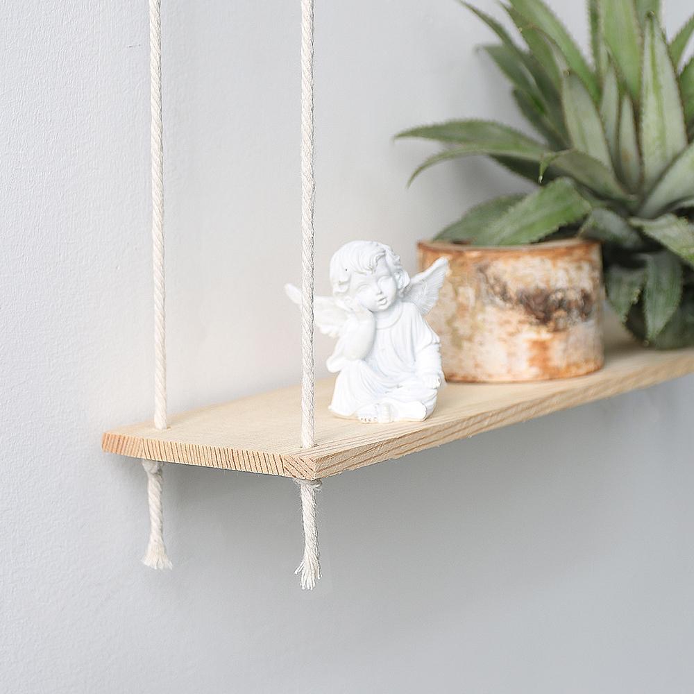 Деревянная настенная полка, стенд для демонстрации макраме, бохо-искусство, украшение для дома, плавающая полка, скандинавский настенный декор, гостиная, детская комната, эстетика