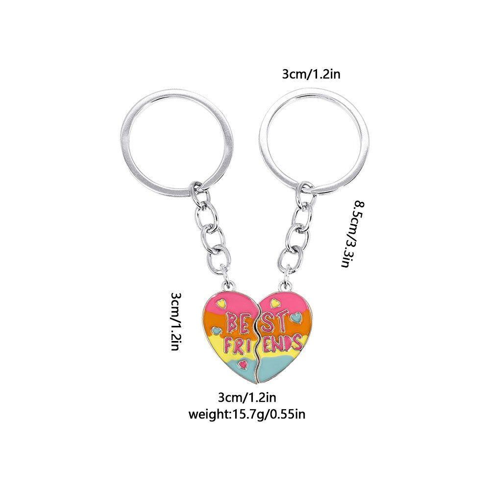 1 пара магнитных брелоков в форме сердца для лучших подруг, подвесные украшения, подходящие брелки в форме сердца для сестер