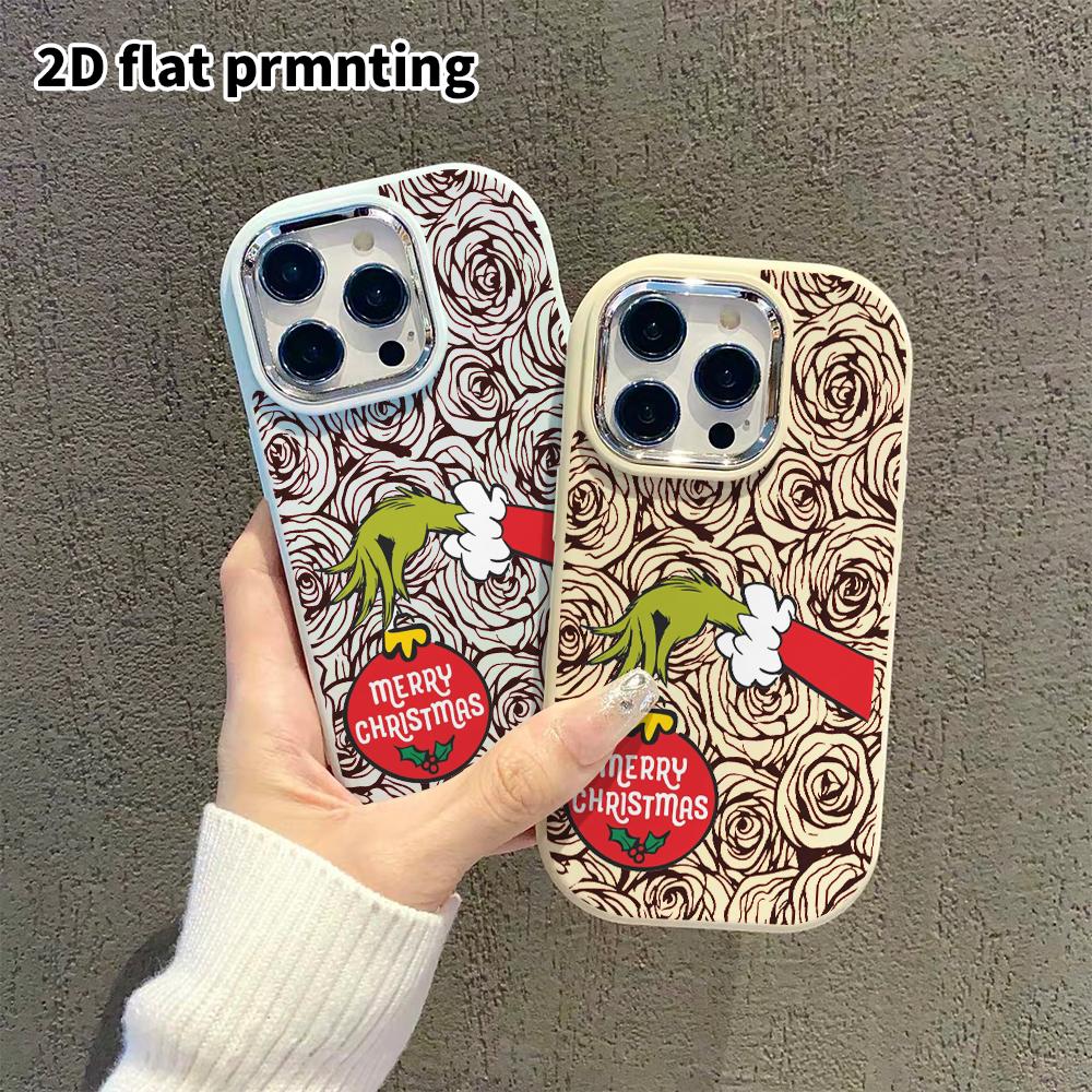 Чехол для телефона: Плоский 2D дизайн, подходящий для защитного чехла iPhone 18 17 16 15 14 13 Pro, парный стиль, зеленая лапка, подарок на Рождество и Хэллоуин