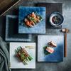 Japanese Style Ceramic Square Plate Barbecue Snack Sushi Steak Western Food Square Dish Home Decor Porcelain Plate Tableware