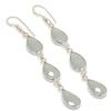 Mud Chalcedony Handmade 925 Sterling Silver Jewelry Earring 2.76" P4F84