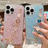 Чехол-браслет с блестками и бриллиантами для iPhone 14 11 12 Pro 13 XR XS Max 7 8 Plus SE/Samsung S22 S21 S20 A12 A22 A32 A52 A13 A23 A53/Redmi 9 9A 9C 9T