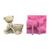 Cartoon Bear Succulent Flower Pots Mold Pen Holder Silicone Mould Concrete Plaster Planter Vase Mold Epoxy Resin Mold