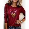 Ladies T Shirt 1Pieces Heart-shaped leopard print pattern Washable Comfortable Durable Easy to wear Leisure Holiday Party Clothing Fashion 200Gram