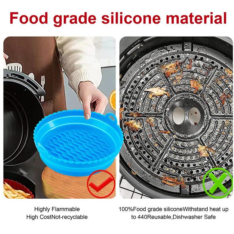 1 шт. Силиконовый противень для выпечки для фритюрницы, складной многоразовый коврик для корзины, антипригарный горшок, круглые коврики для микроволновой печи, коврик для выпечки, инструмент для духовки