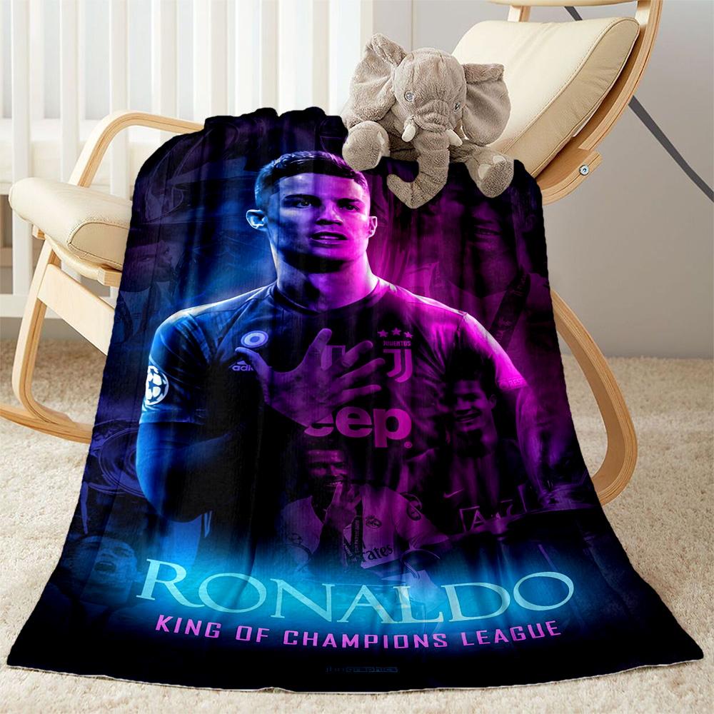 Cristiano Ronaldo Trophy Celebration Blanket Comfortable Great for Office Livingroom Bed Four Seasons Multipurpose Digital Print
