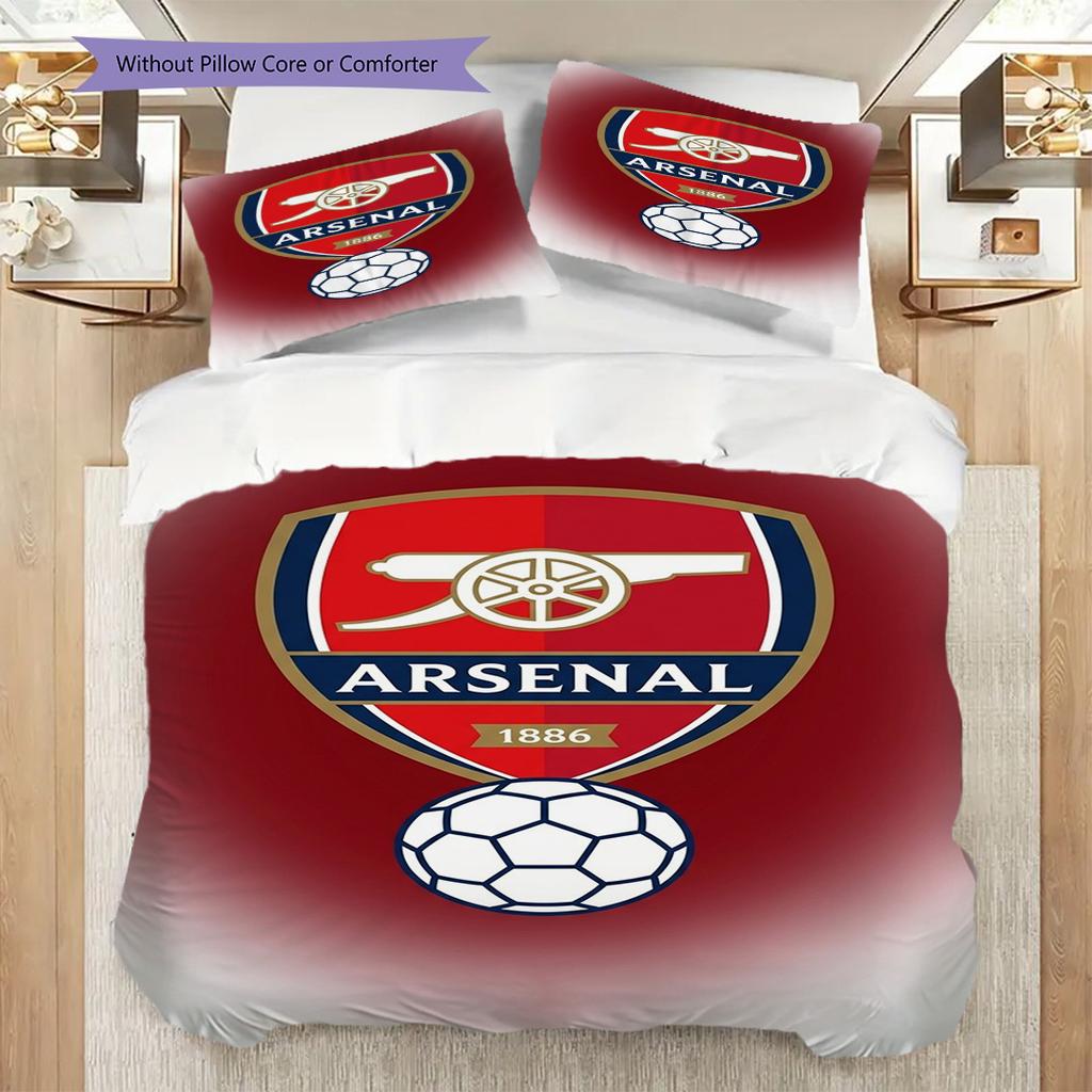 "Iconic Arsenal Football Emblem" Bedding (1 * duvet cover + 2 * pillowcase, without core) 2DFlat Bedding set Soft and comfortable