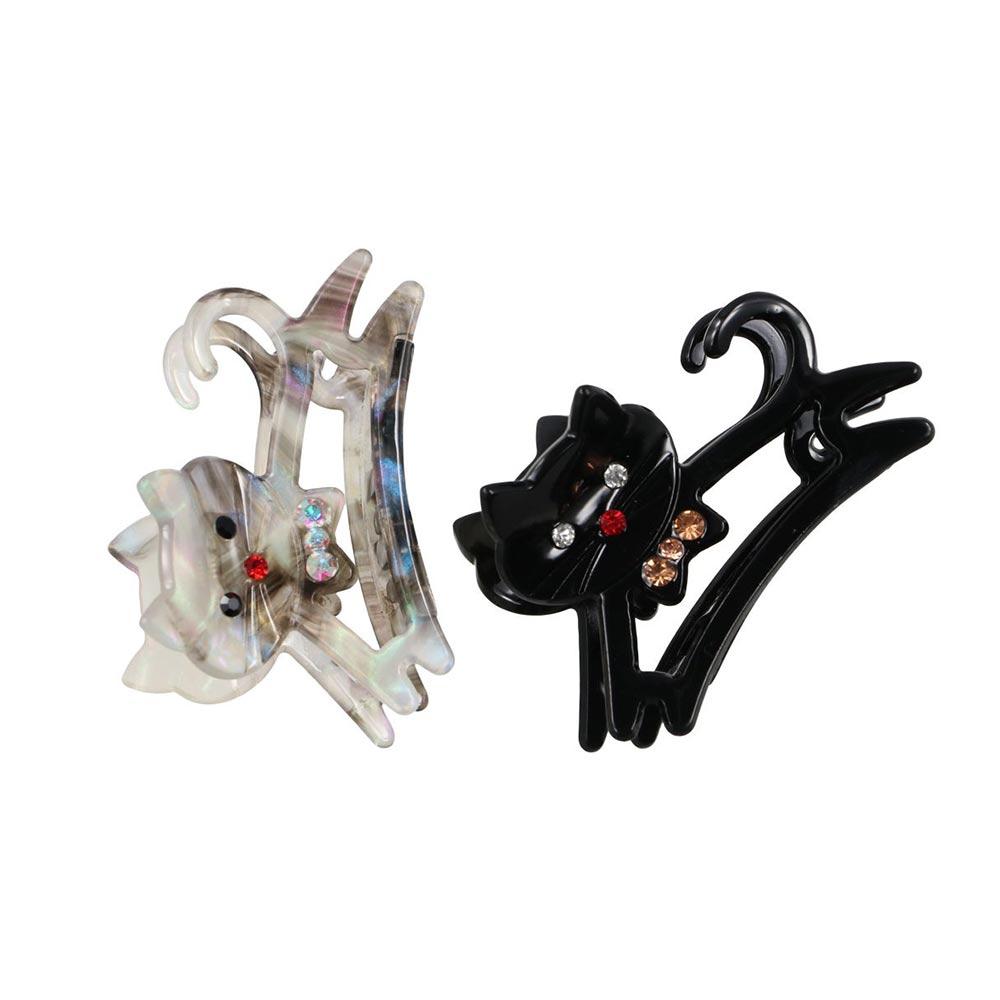 Acetate Animal Cat Hair Claw Cartoon Shark Clip Fashion Rhinestone Hair Clip  Girl