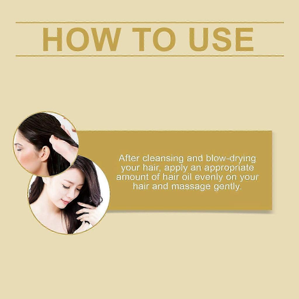 24k Gold Hair Care Essential Oil Moisturizes And Soften Hair And Scalp Care Moisturizing Hair Nourishing Essential Oil