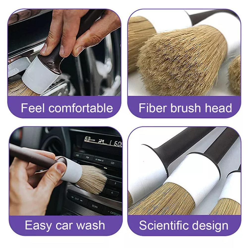 Portable Car Cleaning Brush Multifunctional Dusting Cleaning Supplies Detailing Brush Set Car Detailing Brush Set
