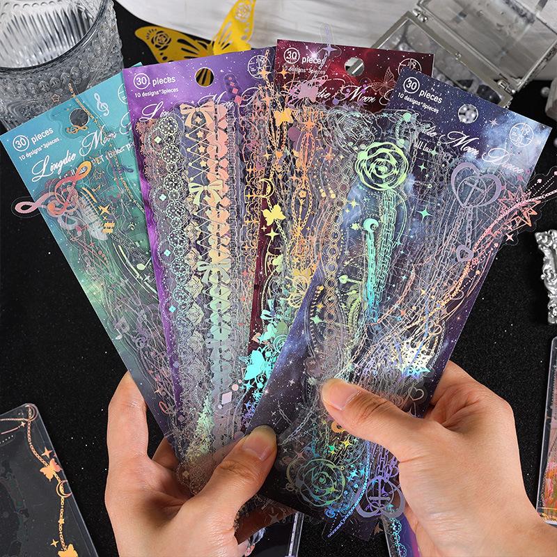 30 листов Фантазия ночи наклейки для домашних животных для скрапбукинга DIY декоративный материал коллаж журналов