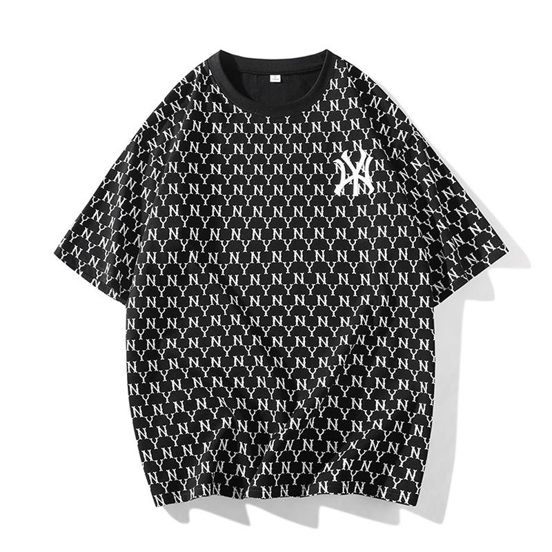 Мужская футболка с коротким рукавом из чистого хлопка, летняя свободная футболка с вышивкой с полурукавом большого размера