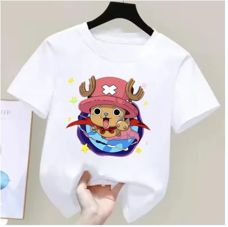 One Piece Boys and Girls Tshirt Summer Childrens Anime Tshirt Cute Clothes Fashion Cartoon Tshirt Birthday Gift Top