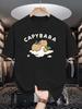 Unisex Crew Neck Tee Kawaii Capybara Duck Cloud Cartoon Print Soft Cotton Loose Short Sleeve Summer Casual Male Streetwear Tops